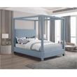 Meridian Furniture Emerson Sky Blue Linen Textured Fabric Full Bed