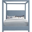 Meridian Furniture Emerson Sky Blue Linen Textured Fabric Full Bed