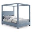 Meridian Furniture Emerson Sky Blue Linen Textured Fabric Full Bed