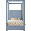 Meridian Furniture Emerson Sky Blue Linen Textured Fabric Twin Bed