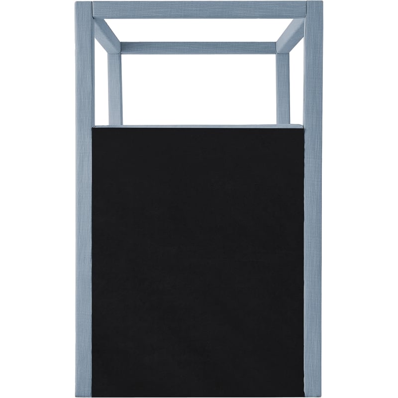 Meridian Furniture Emerson Sky Blue Linen Textured Fabric Twin Bed