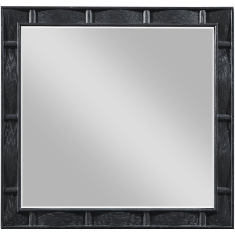 Meridian Furniture Weave Black Oak Veneer Mirror