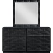 Meridian Furniture Weave Black Oak Veneer Mirror