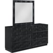 Meridian Furniture Weave Black Oak Veneer Mirror