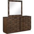 Meridian Furniture Weave Brown Oak Veneer Mirror