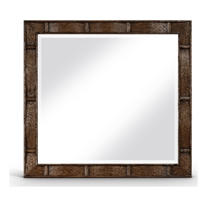 Meridian Furniture Weave Brown Oak Veneer Mirror