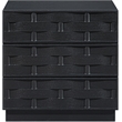 Meridian Furniture Weave Black Oak Veneer Night Stand
