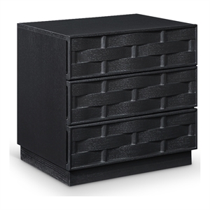Meridian Furniture Weave Black Oak Veneer Night Stand