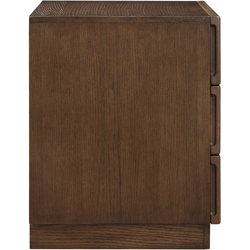 Meridian Furniture Weave Brown Oak Veneer Night Stand