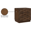 Meridian Furniture Weave Brown Oak Veneer Night Stand