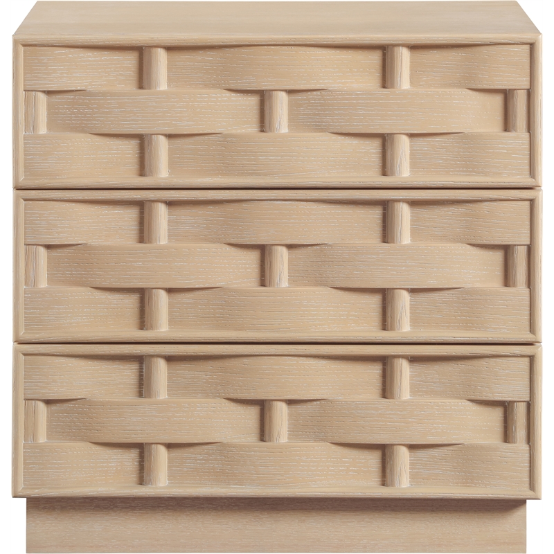 Meridian Furniture Weave Natural Oak Veneer Night Stand