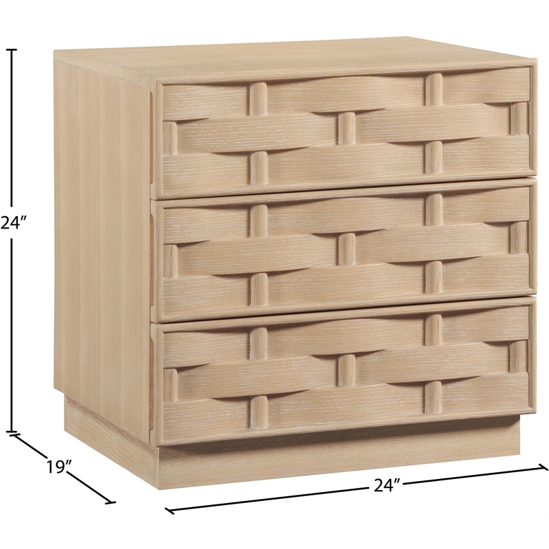 Meridian Furniture Weave Natural Oak Veneer Night Stand