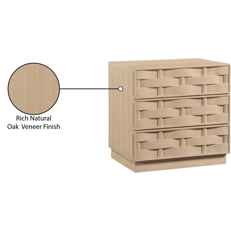Meridian Furniture Weave Natural Oak Veneer Night Stand