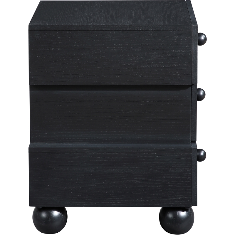 Meridian Furniture Askew Black Oak Veneer Night Stand