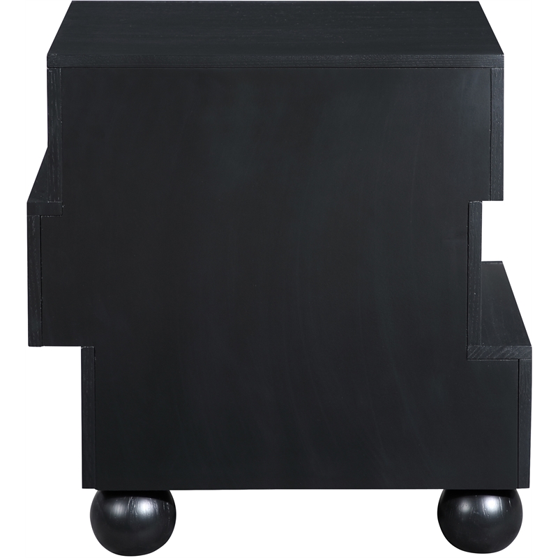 Meridian Furniture Askew Black Oak Veneer Night Stand