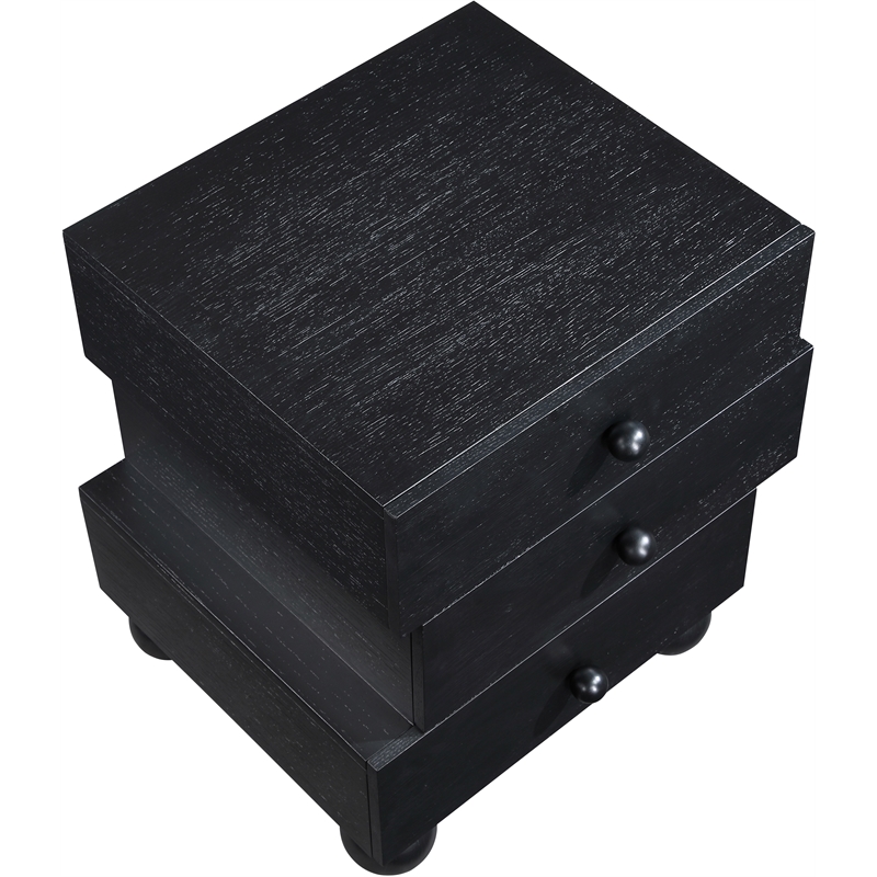 Meridian Furniture Askew Black Oak Veneer Night Stand