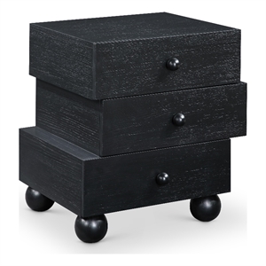 Meridian Furniture Askew Black Oak Veneer Night Stand