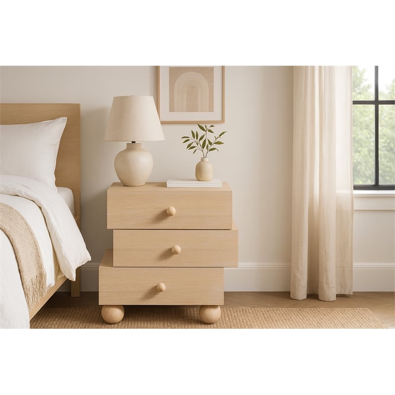 Meridian Furniture Askew Natural Oak Veneer Night Stand