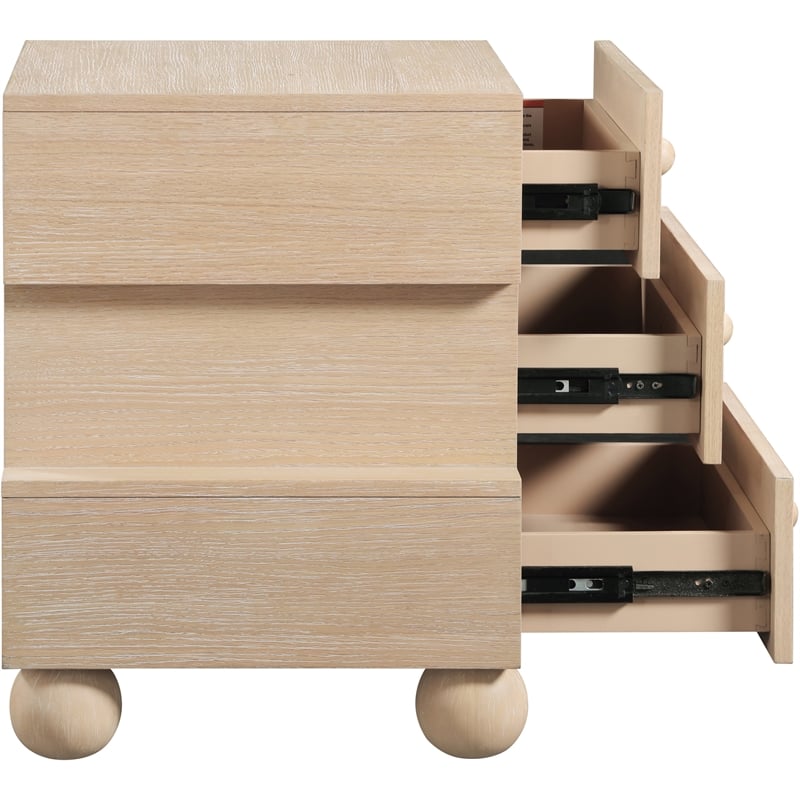 Meridian Furniture Askew Natural Oak Veneer Night Stand