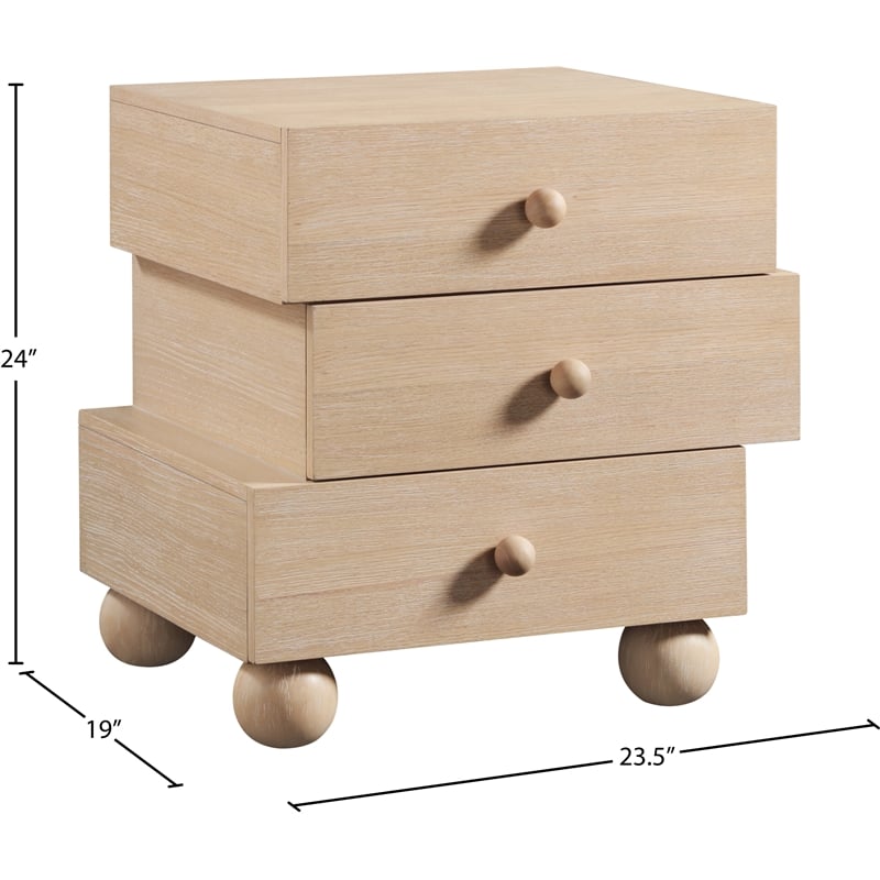 Meridian Furniture Askew Natural Oak Veneer Night Stand