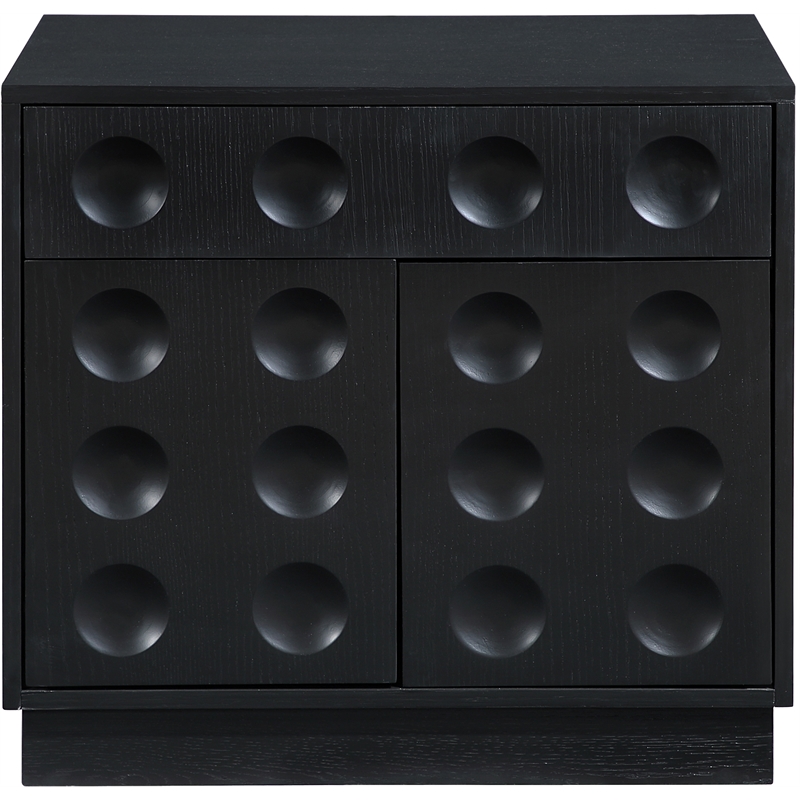 Meridian Furniture Compass Black Oak Veneer Night Stand