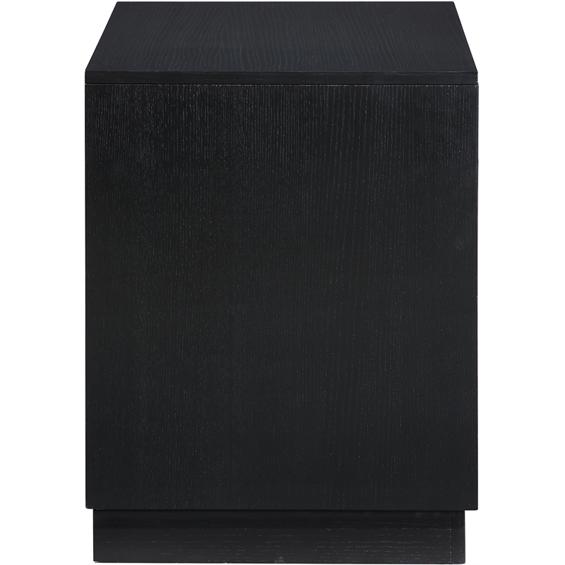 Meridian Furniture Compass Black Oak Veneer Night Stand
