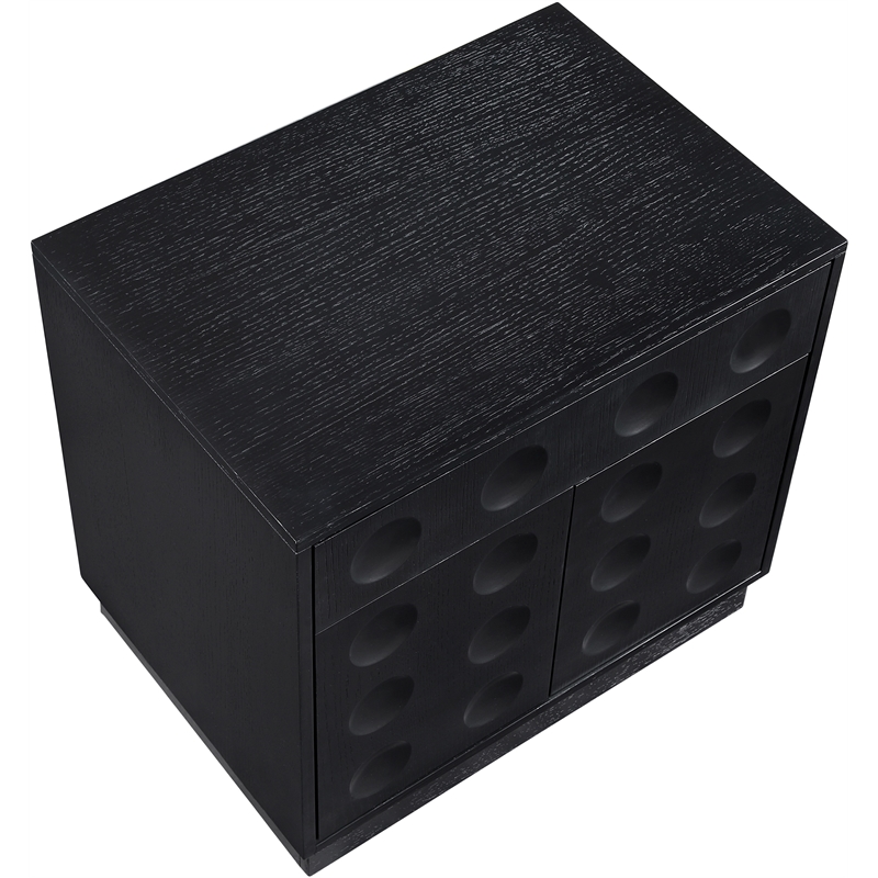 Meridian Furniture Compass Black Oak Veneer Night Stand