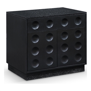 Meridian Furniture Compass Black Oak Veneer Night Stand