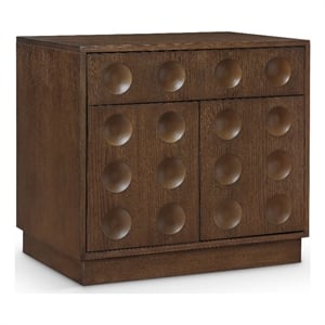 Meridian Furniture Compass Brown Oak Veneer Night Stand