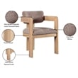Meridian Furniture Sacha Brown Linen Textured Fabric Dining Chair (Set of 2)