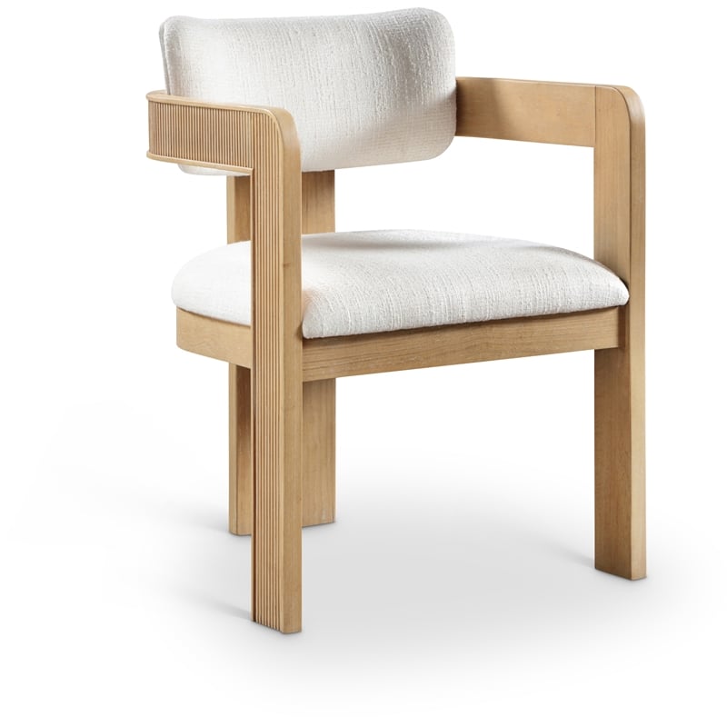 Meridian Furniture Sacha Cream Linen Textured Fabric Dining Chair (Set of 2)