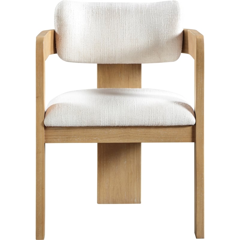 Meridian Furniture Sacha Cream Linen Textured Fabric Dining Chair (Set of 2)