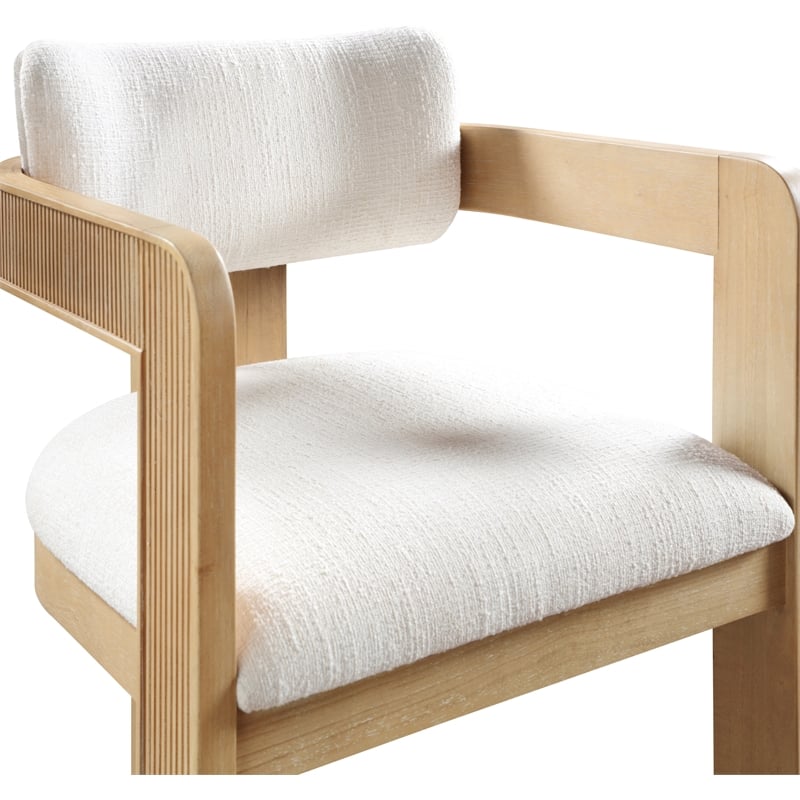 Meridian Furniture Sacha Cream Linen Textured Fabric Dining Chair (Set of 2)