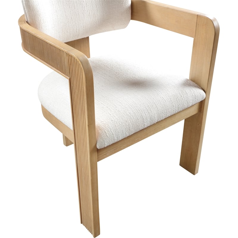 Meridian Furniture Sacha Cream Linen Textured Fabric Dining Chair (Set of 2)