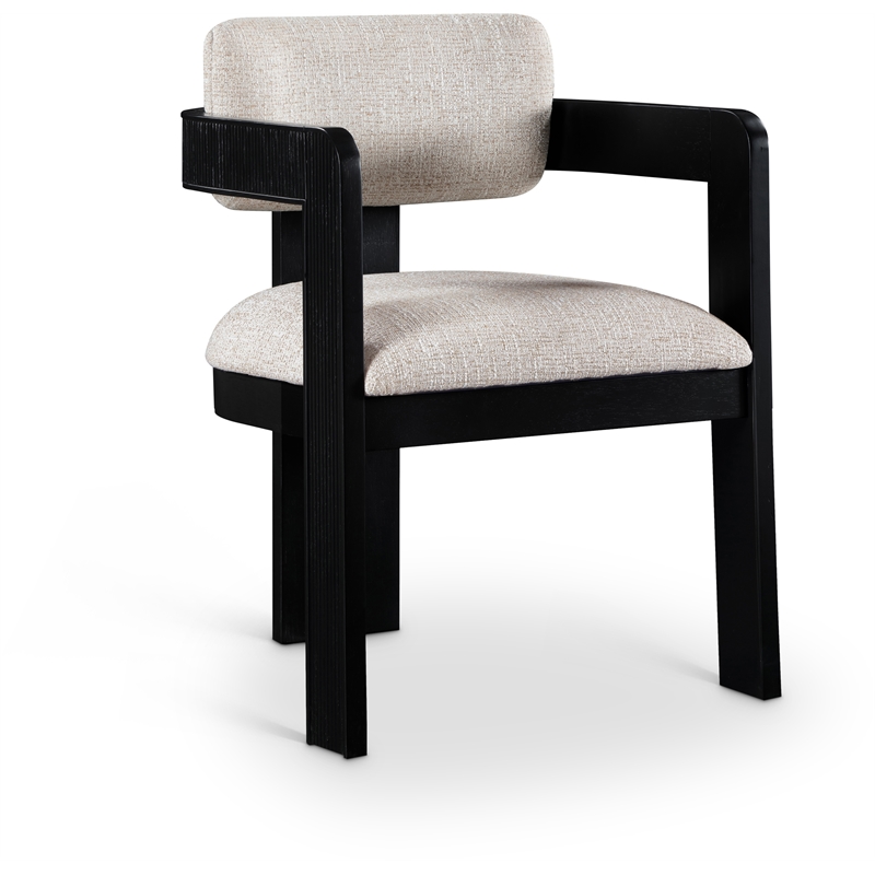 Meridian Furniture Sacha Beige Linen Textured Fabric Dining Chair (Set of 2)