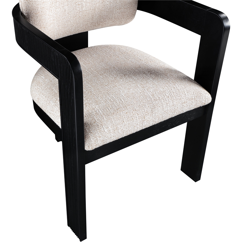 Meridian Furniture Sacha Beige Linen Textured Fabric Dining Chair (Set of 2)