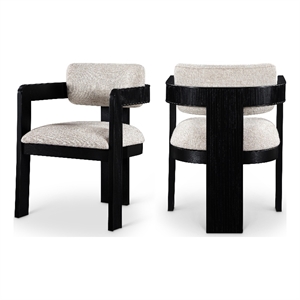 Meridian Furniture Sacha Beige Linen Textured Fabric Dining Chair (Set of 2)