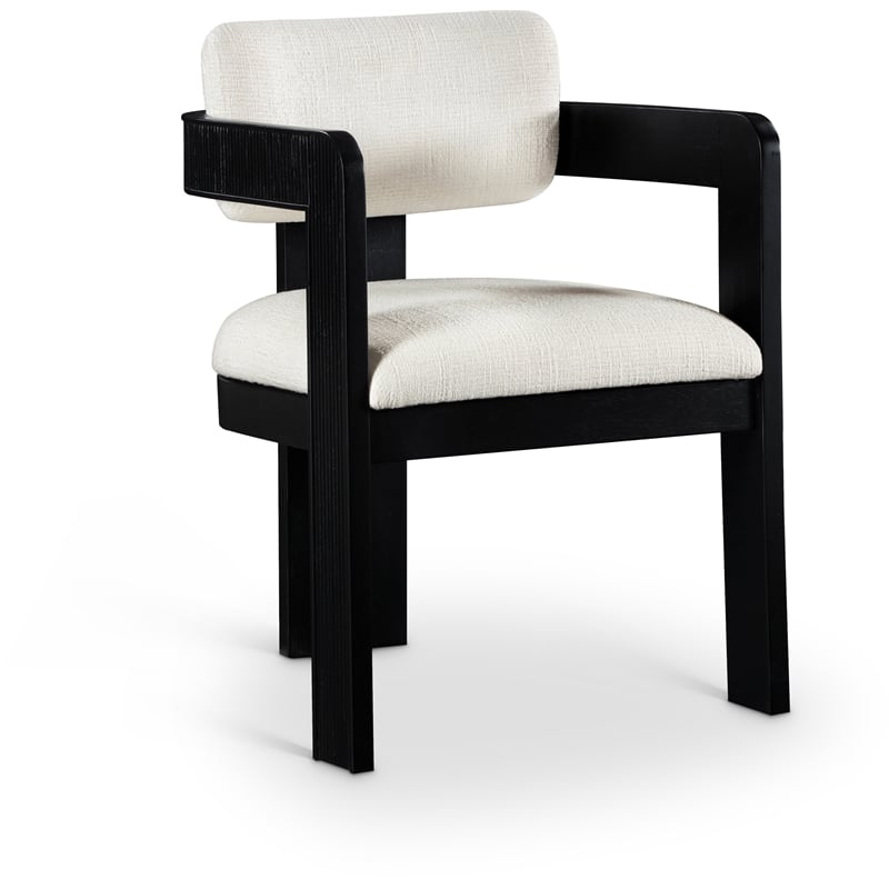 Meridian Furniture Sacha Cream Linen Textured Fabric Dining Chair (Set of 2)