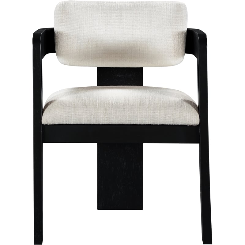 Meridian Furniture Sacha Cream Linen Textured Fabric Dining Chair (Set of 2)