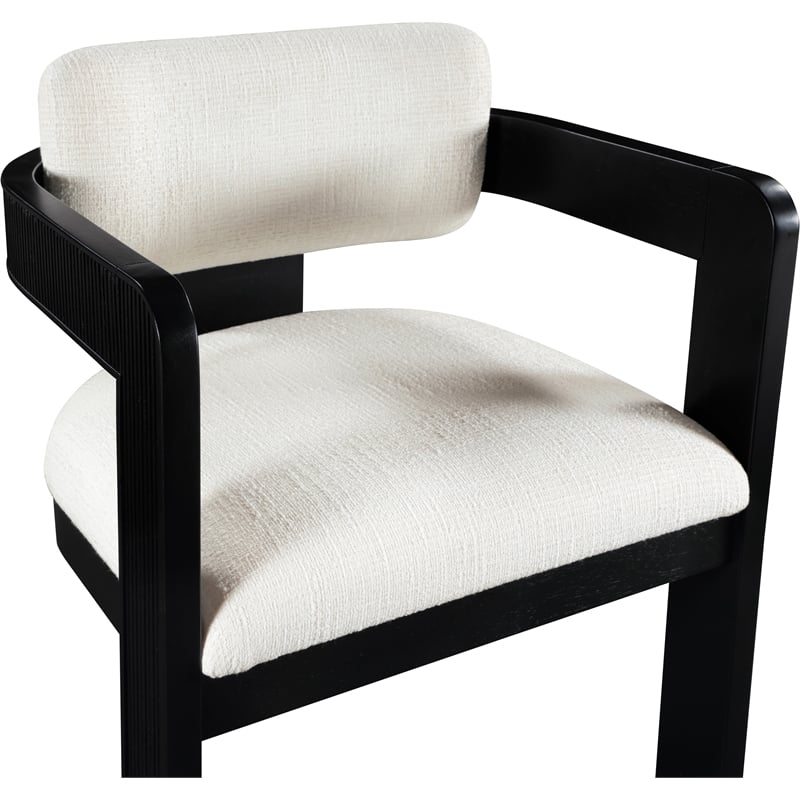 Meridian Furniture Sacha Cream Linen Textured Fabric Dining Chair (Set of 2)