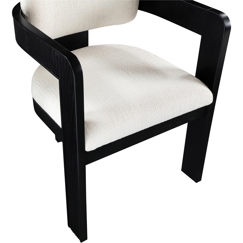 Meridian Furniture Sacha Cream Linen Textured Fabric Dining Chair (Set of 2)