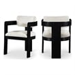 Meridian Furniture Sacha Cream Linen Textured Fabric Dining Chair (Set of 2)