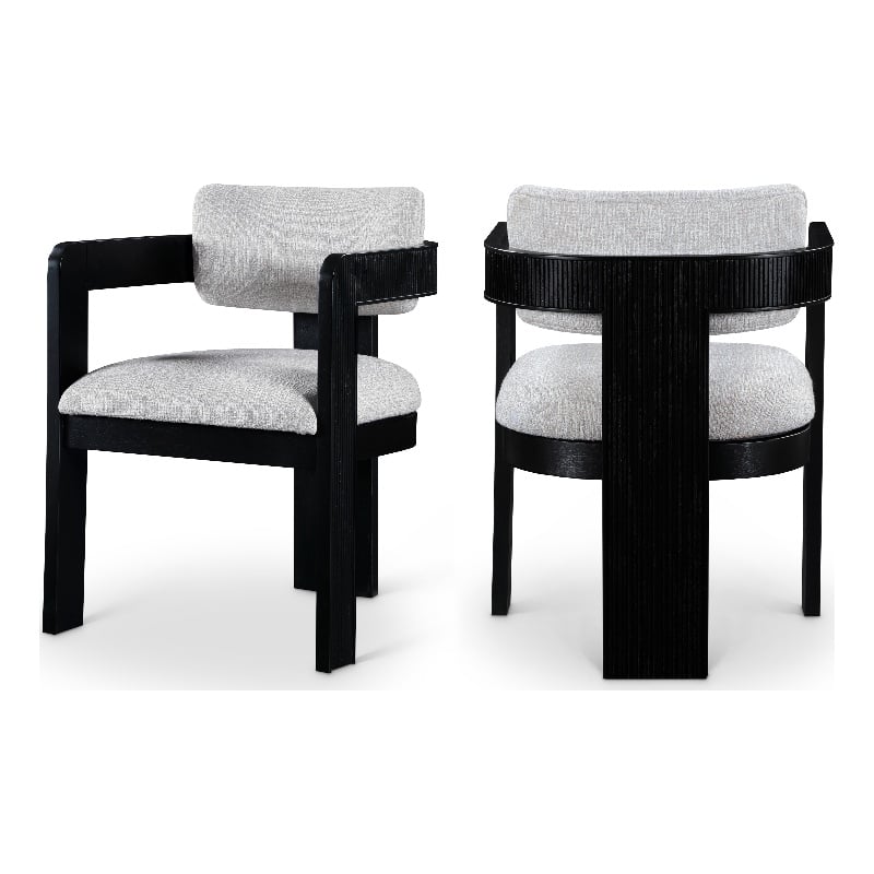 Meridian Furniture Sacha Grey Linen Textured Fabric Dining Chair (Set of 2)