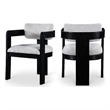 Meridian Furniture Sacha Grey Linen Textured Fabric Dining Chair (Set of 2)