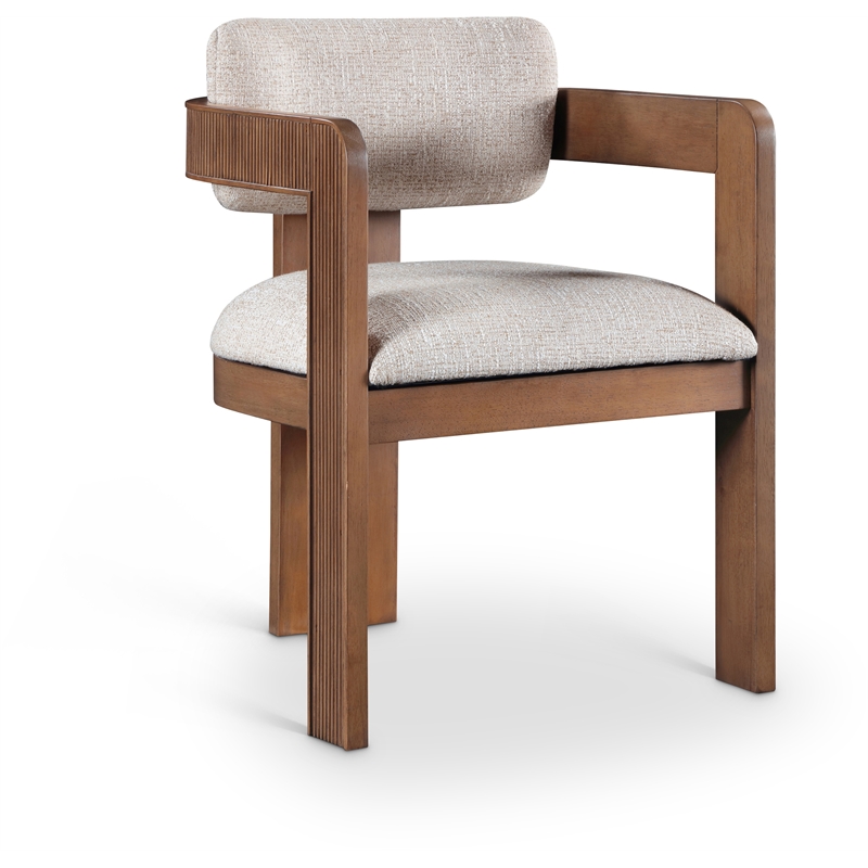 Meridian Furniture Sacha Beige Linen Textured Fabric Dining Chair (Set of 2)
