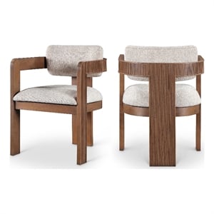 Meridian Furniture Sacha Beige Linen Textured Fabric Dining Chair (Set of 2)