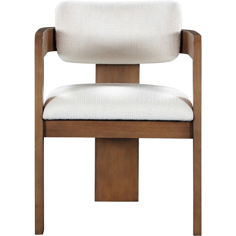 Meridian Furniture Sacha Cream Linen Textured Fabric Dining Chair (Set of 2)