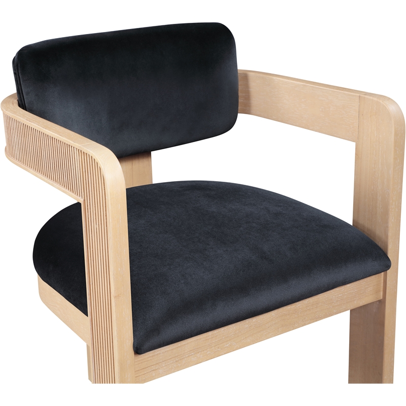 Meridian Furniture Sacha Black Velvet Dining Chair (Set of 2)