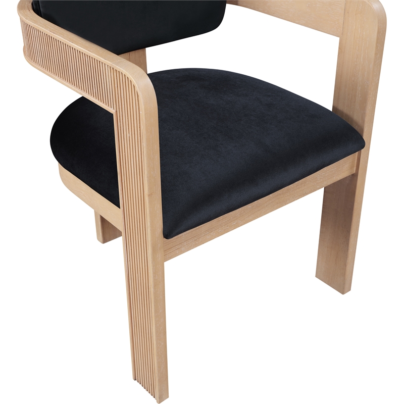 Meridian Furniture Sacha Black Velvet Dining Chair (Set of 2)