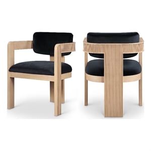 Meridian Furniture Sacha Black Velvet Dining Chair (Set of 2)
